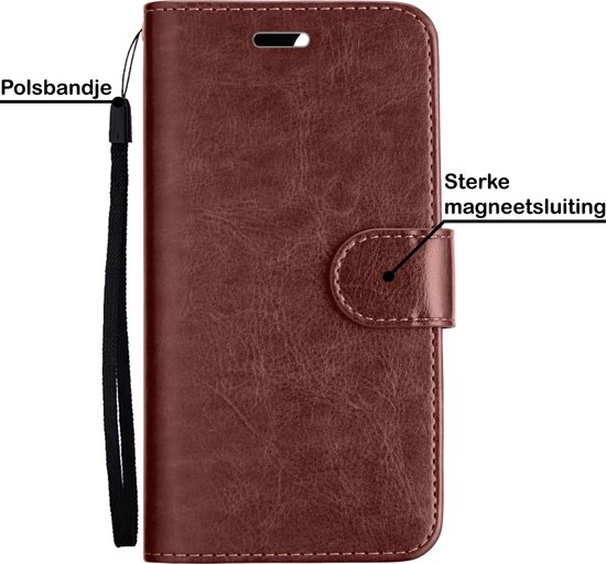 Étui à livre amovible 2 en 1 pour iPhone Xs Max - Étui portefeuille pour iPhone Xs Max avec porte-cartes - Marron