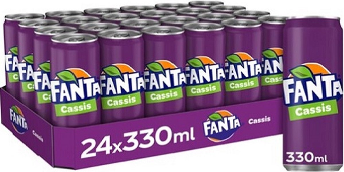 Fanta Cassis 24x33cl – Frisdrank Tray – Fruitige Bruisende Smaak