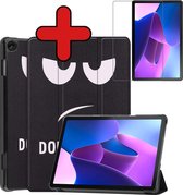 Hoes Geschikt voor Lenovo Tab M10 (3rd gen) Hoes Book Case Hoesje Trifold Cover Met Screenprotector - Hoesje Geschikt voor Lenovo Tab M10 (3e gen) Hoesje Bookcase - Don't Touch Me