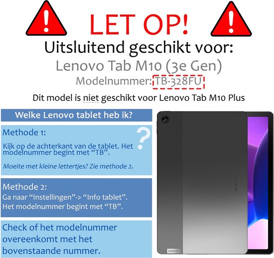 Lenovo Tab M10 (3e génération) Cover Book Case Case Luxe Trifold Cover - Lenovo Tab M10 (3e génération) Case Bookcase - Or Goud