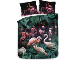 Heckett & Lane Goran Dekbedovertrek - Lits Jumeaux - 240x200/220cm - Katoen Satijn dekbedovertrek - Green