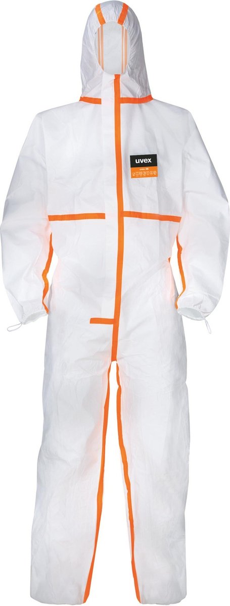 Uvex Overall Disposable Coveralls Weiß, Orange (98375)-3XL