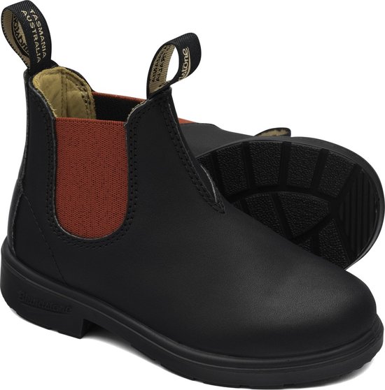 Blundstone Kinder Stiefel Boots #581 Leather Elastic (Kids) Black/Red-K1UK