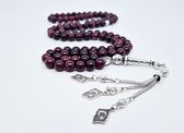 Tasbih 99 Kralen Natuursteen "Lepidolite" – Met tassel Metaal -Tasbeeh 8 mm diameter van de korrel - Model21- Een cadeau voor Moederdag en Vaderdag