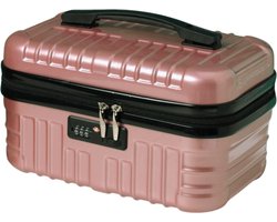 Pazzo Goods Beautycase Bellezza - Beautycase Dames – Handbagage – Reistas – met Cijferslot - 34x23x20cm, 15.6L – XXL - Brons - Travel organizer