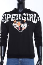 Sweatshirt dames met Supergirls print | Zwart