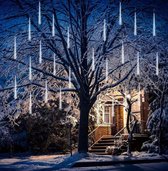 Lumières de pluie LED Météorites Noël - 288 glaçons LED - 8 spirales - Tubes 50 cm - Blanc froid