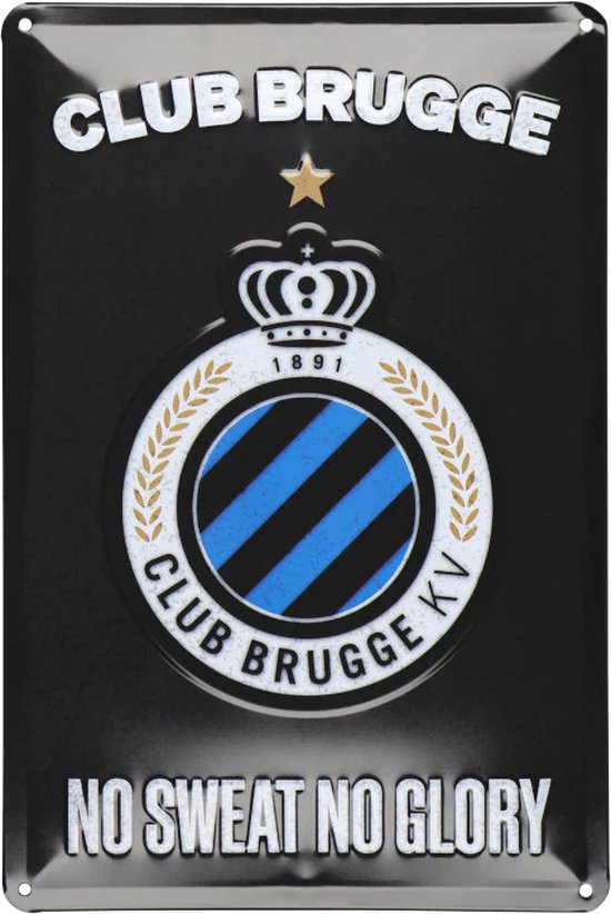 Club Brugge plaat 30 x 20 cm zwart