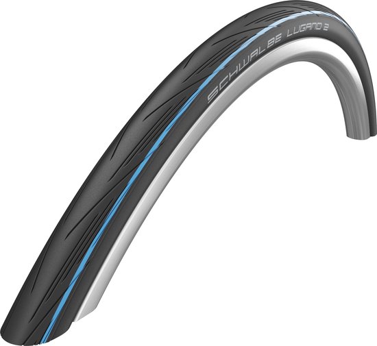 Schwalbe Draadband Lugano Lite - K-Guard - 25-622 - Silica - Zwart/Blauw