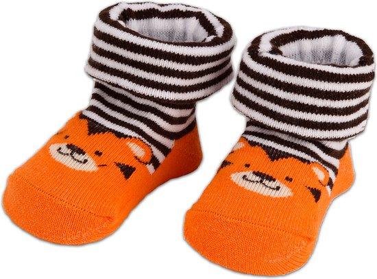 BRUBAKER 4 Paar Babysokken voor Jongens 0-12 Maanden - Babyshower - Cadeau - Baby Geschenkset voor Pasgeborenen in Geschenkverpakking met Strik - Dierensokken — afbeelding 4