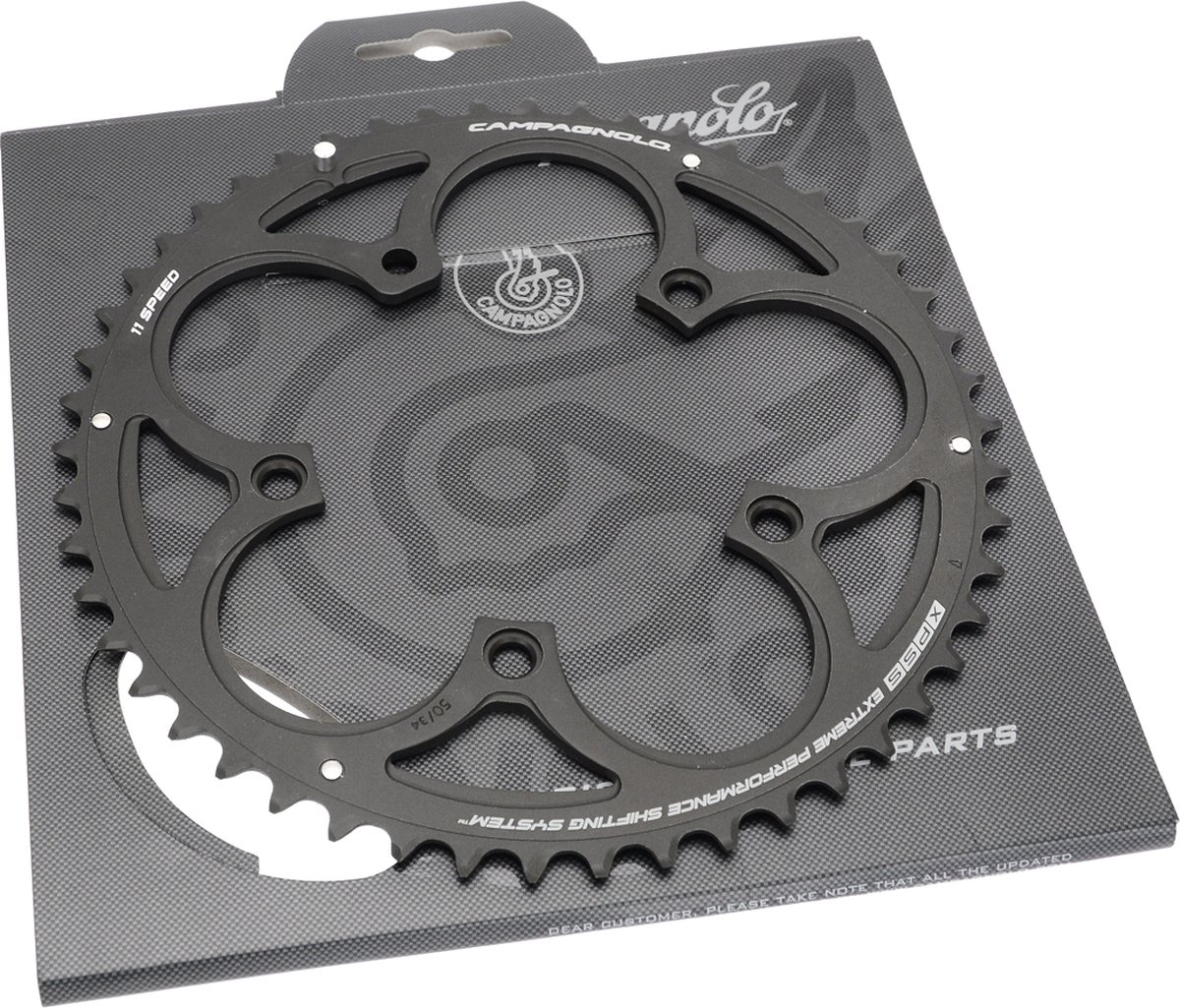 Pédalier Carbone Campagnolo Super Record S Sans Fil 12 Vitesses - 52/36T, 170 Mm - Noir
