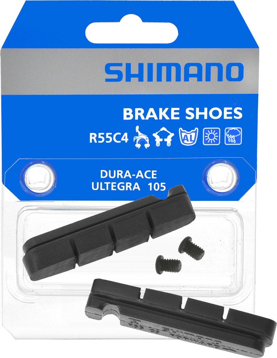 Shimano Remblokrubbers R55c4 V-brake/cantilever Zwart 2 Stuks - Shimano
