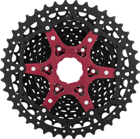 Cassette Sunrace CSMX8 - 11 speed 11-42T - zwart / rood van Merkloos — afbeelding 2