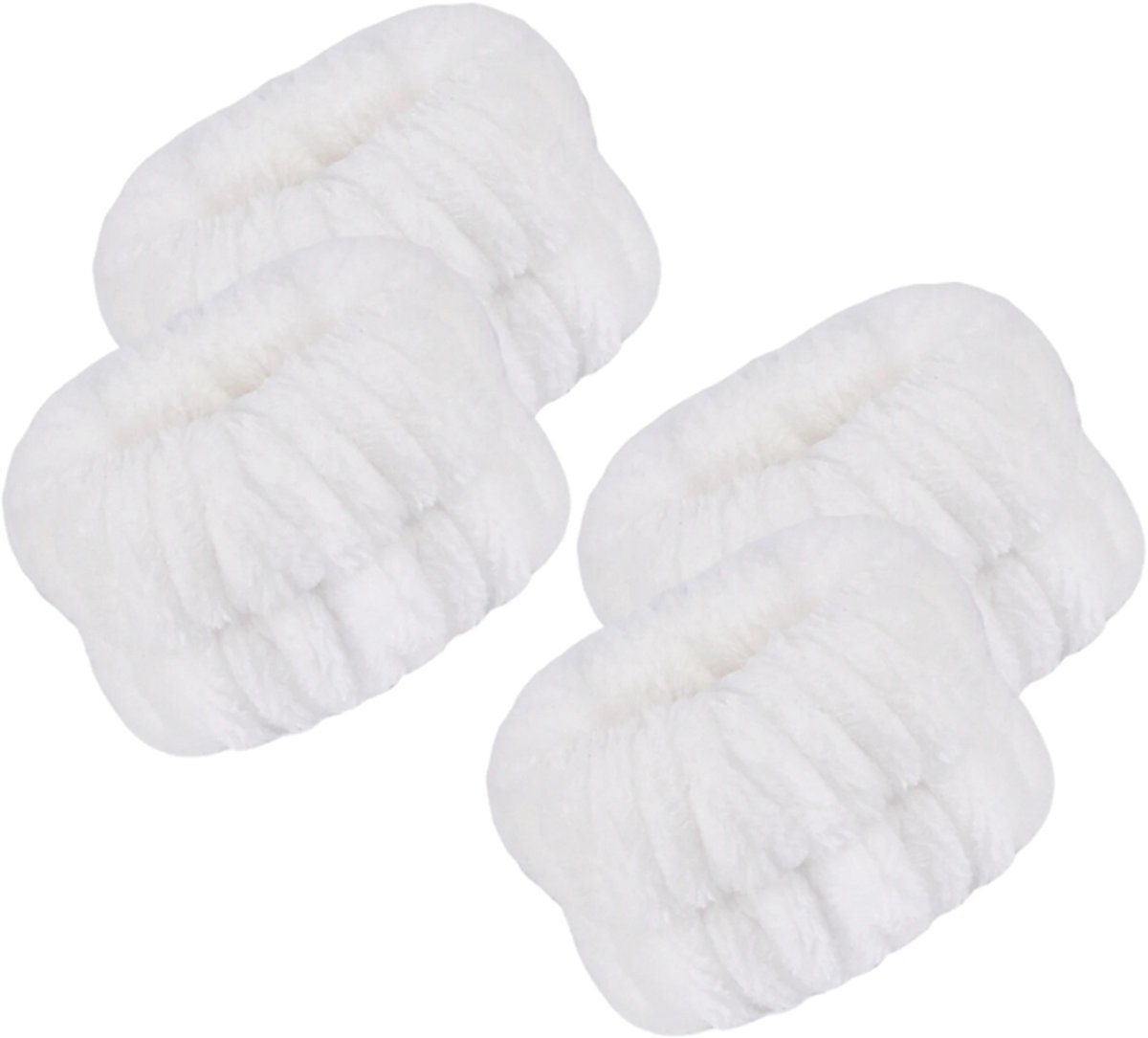 Microvezel Scrunchie Armbanden Set - Absorberende Polsbandjes - Skincare Set - Gezichtsreiniging - Skincare-Routine Nighttime Make up Armband - GRWM Make-up Removal - Elastaan - Extra dik - 4 Stuks XL