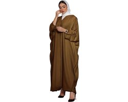 Livano Gebedskleding Dames - Abaya - Islamitische Kleding - Khimar - Jilbab - Vrouw - Alhamdulillah - Bruin