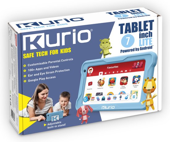 Tablette pour enfants Kurio - Tablette 7 pouces - Sécurité en ligne - Contrôle parental - YouTube kids - gestion des applications - Android 13 GO -