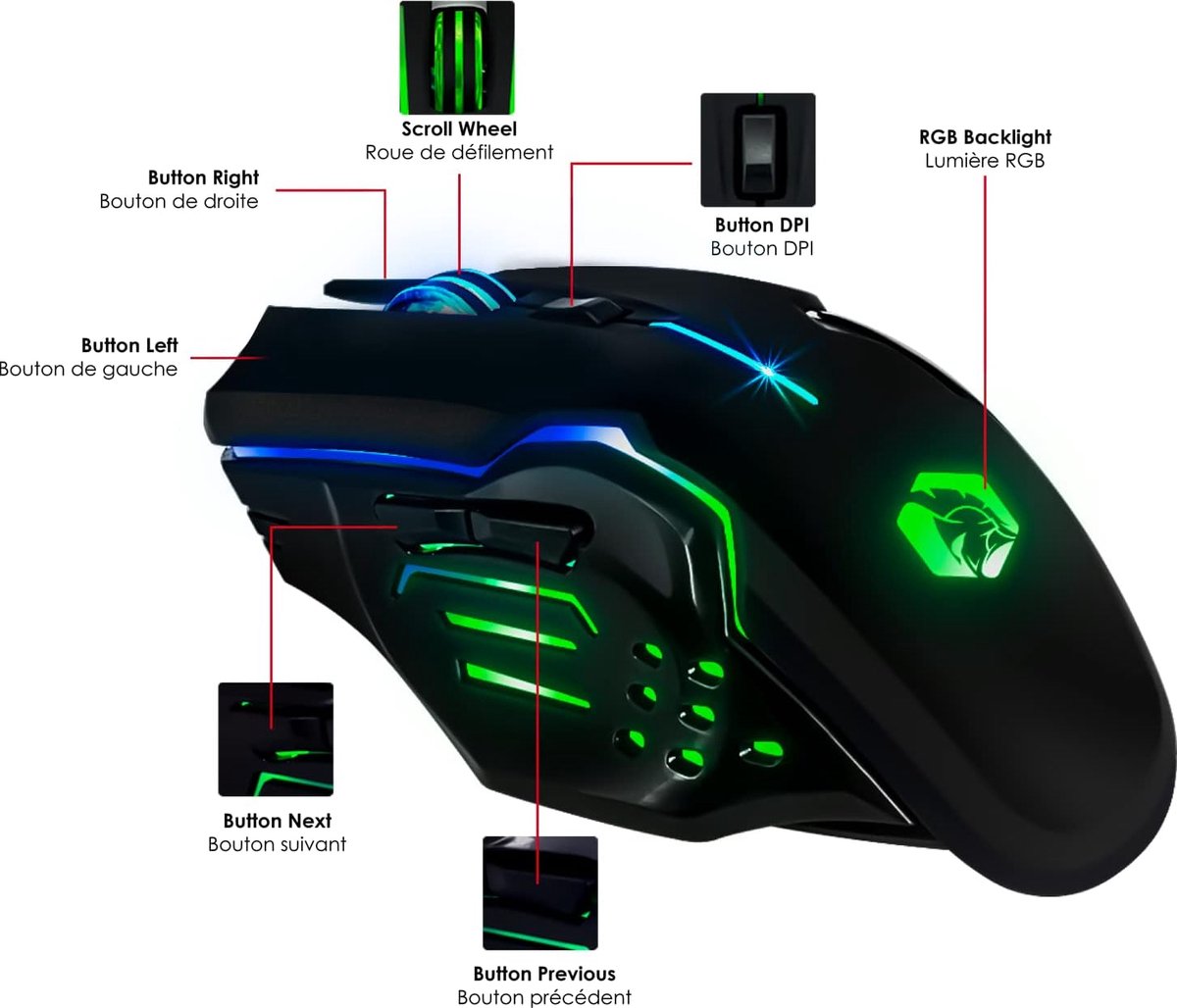 Armor RF800 Ensemble clavier et souris de Gaming sans fil QWERTZ  (disposition