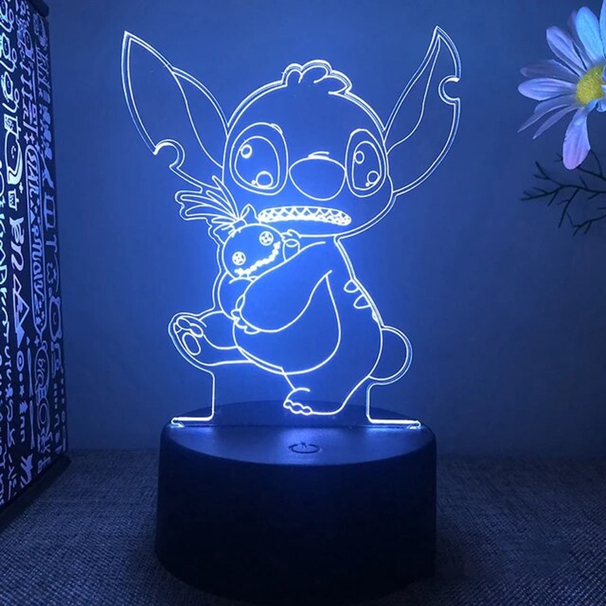 Veilleuse Stitch pour enfant. Lampe Lilo et Stitch. Lampe illusion