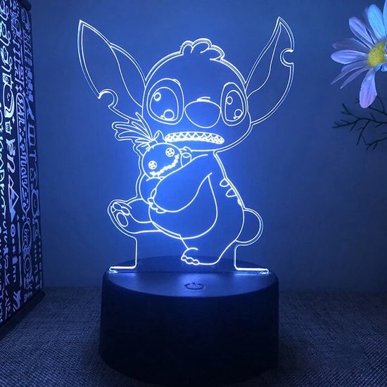 Lampe de table LED 3D Lilo & Stitch - Dégradé de 16 couleurs