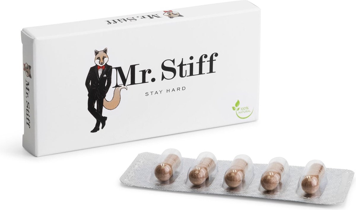 Mr. Stiff Erectiepillen voor mannen - 5 stuks - Natuurlijke viagra - Meer genot tijdens de sex - Erotiek