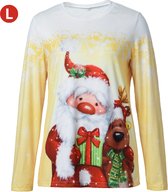Livano Kersttrui - Dames - Foute Kersttrui - Christmas Sweater - Kerst Sweater - Christmas Jumper - Pyjama - Geel - Maat L