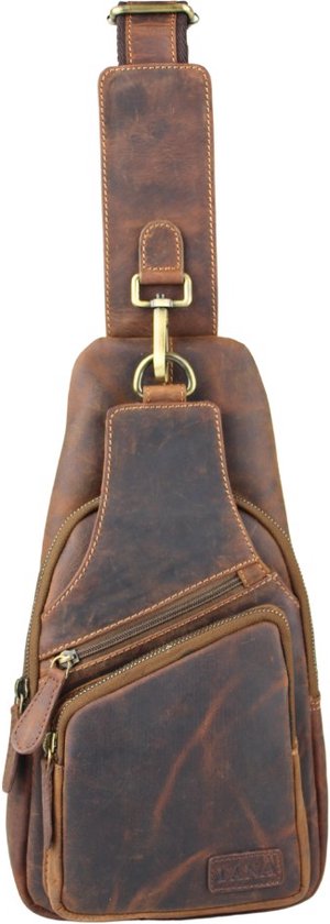 Sac crossbody en cuir homme marron - Sac crossbody homme cuir de buffle - Slingbag de Luxe - Sac antivol - Hommes cadeaux