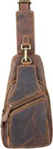 Leren Crossbody Tas Heren Bruin - Crossbodytas Heren Buffelleer - Luxe Slingbag - Anti-Diefstal Tas - Cadeau Mannen
