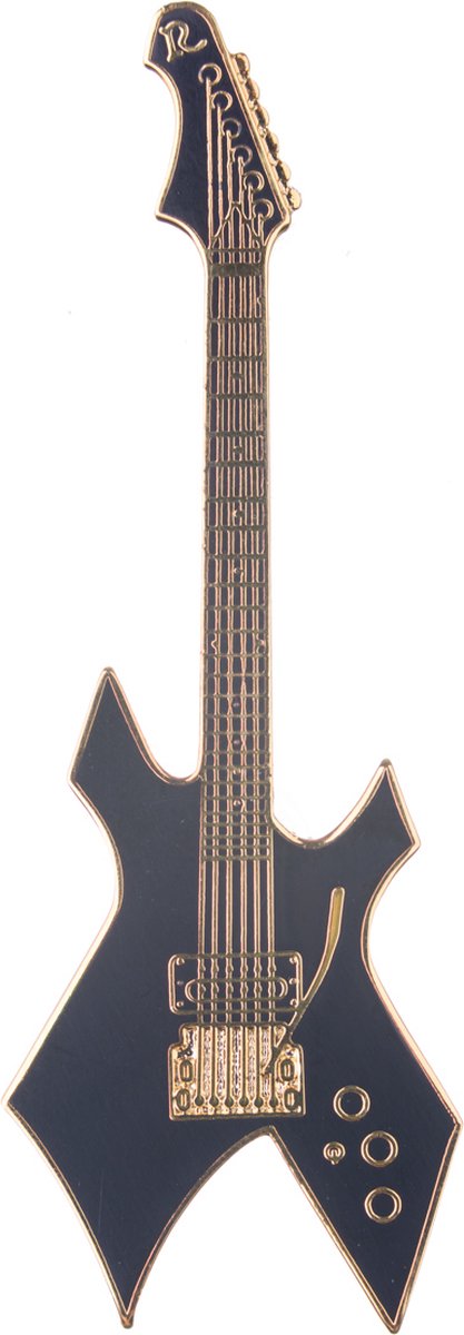 Music Gifts - Speldje BC Rich Warlock gitaar, zwart/verguld