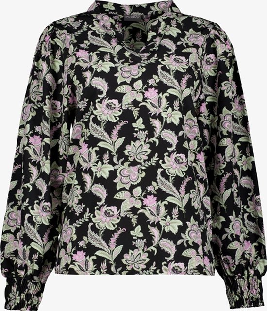 TwoDay dames blouse met paisleyprint - Zwart - Maat L