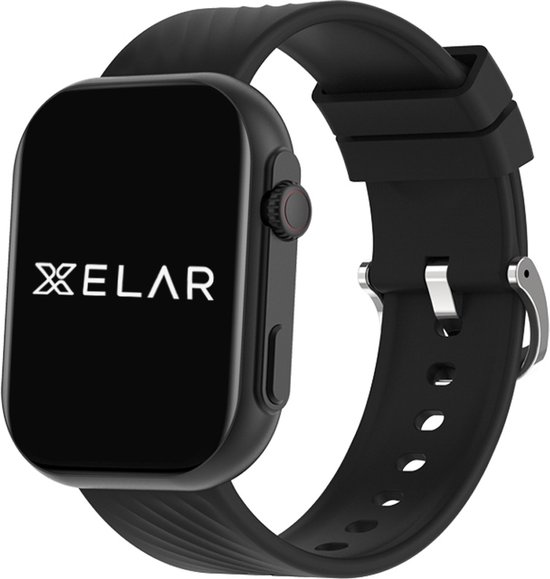 Xelar Slim - Smartwatch - Heren & Dames - Horloge - Bellen - Hartslagmeter, Saturatiemeter & Bloeddrukmeter - Kcal Teller - HD Touch Screen - Geschikt voor Samsung, iPhone, Apple iOS & Android - Zwart