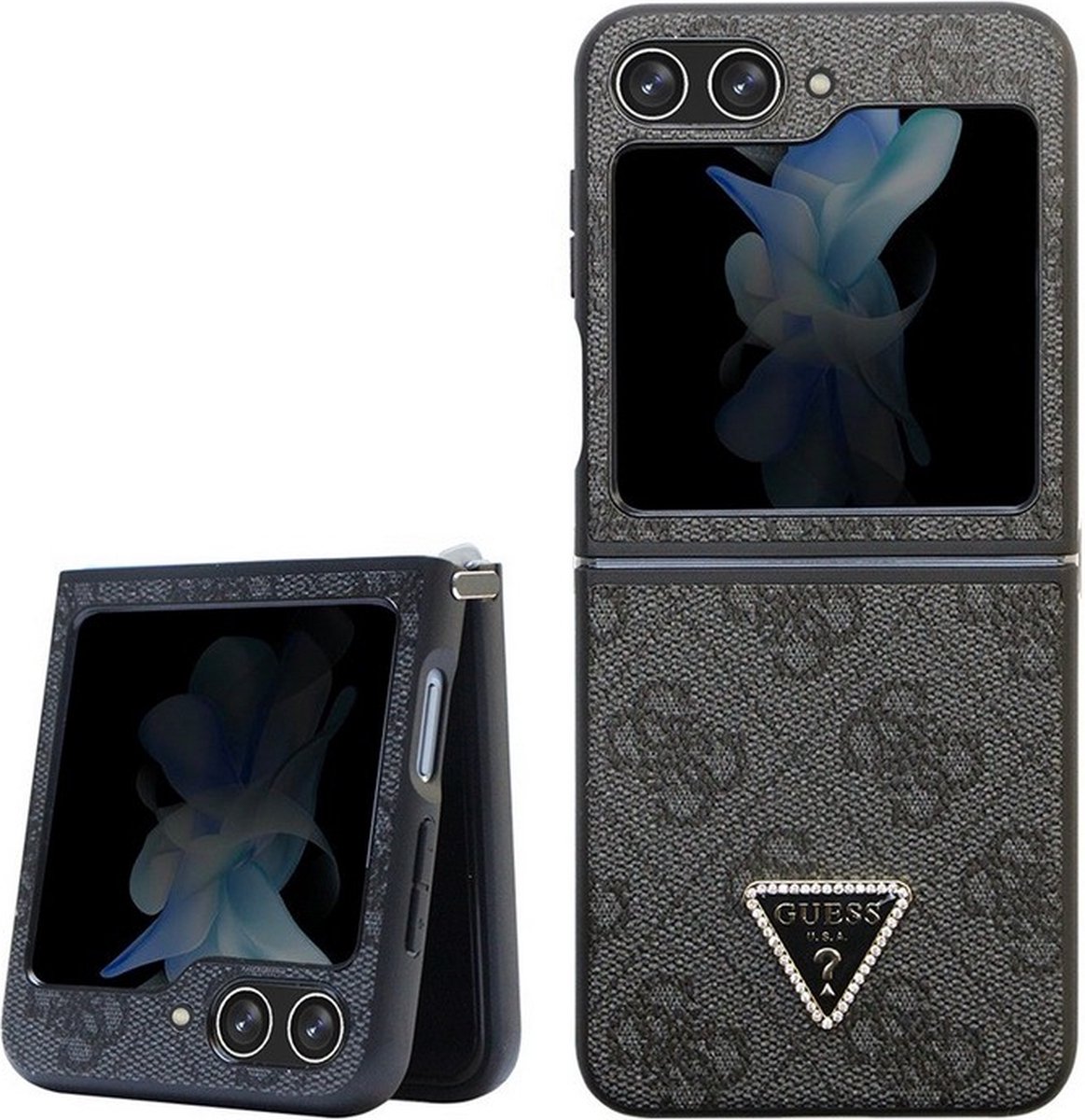 Guess 4G Triangle Back Case - Geschikt voor Samsung Galaxy Z Flip 5 (F731) - Grijs