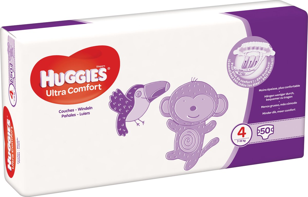 Huggies Couches - Ultra Comfort - Unisexe - Taille 4 (7 à 18 kg) X 150  pièces