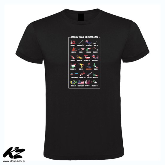 Klere-Zooi - Formule 1 Race Kalender (Kleur) - T-Shirt