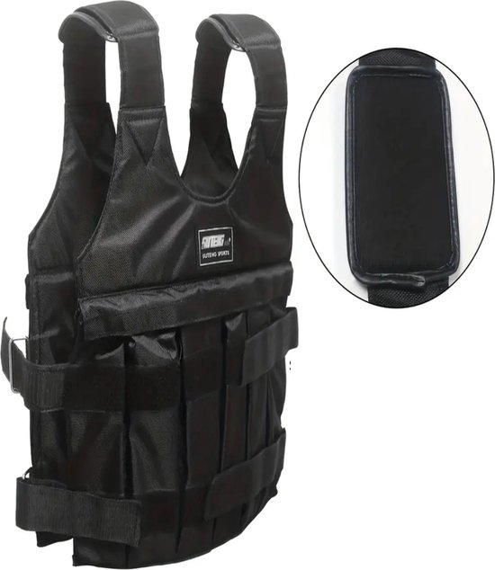 Foto: Djak gewichtsvest calisthenics crossfit hardlopen weighted vest verstelbaar tot 80 kg weight vest krachttraining trainingsvest tactical weightvest maximum comfort thuis en gym training