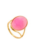 Natuursteen Ring Ovaal - Roze - Goudkleurig