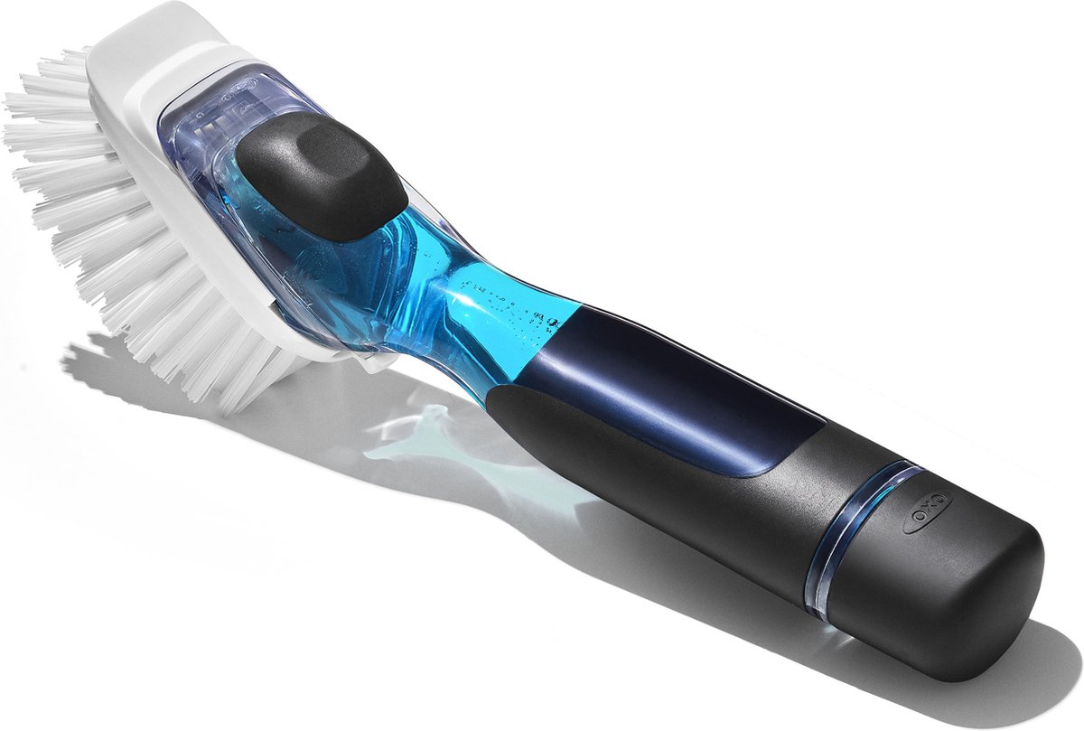 Goedkoopste Afwasborstel met zeepdispenser - Grijs