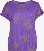TwoDay dames T-shirt paars met bloemenprint - Maat XL