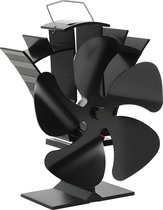 Houtkachel ventilator - Haard ventilator - Ecofan kachelventilator 5 bladen zwart