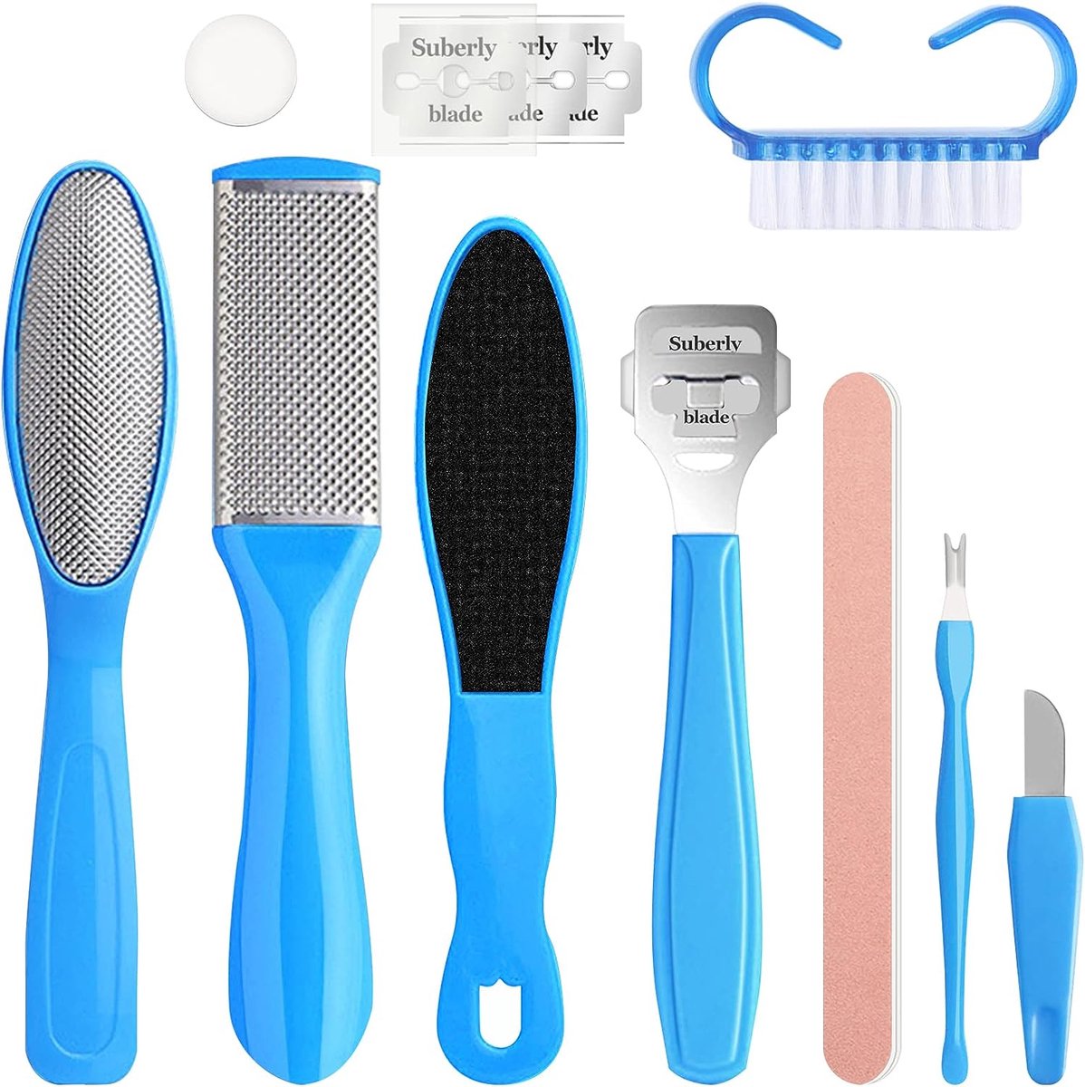 Goedkoopste Voetvijl Pedicure Set, Professionele Pedicure 10 in 1 Kit, Mini Pedicure Kit Professioneel voor Dikke Nagels, Gebarsten Rasp Voetvijl Eelt Remover Set Nail Care Tool