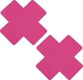 Sexy roze kruis tepelstickers - 2 paar - tepel plakkers - pink cross nipple pasties - nipple covers