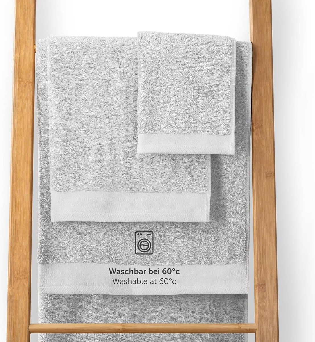 Handdoekenset 2 badhanddoeken 70x140 + 2 handdoeken 50x100 zacht en absorberend 100% katoen Oeko-Tex 100 gecertificeerd wit