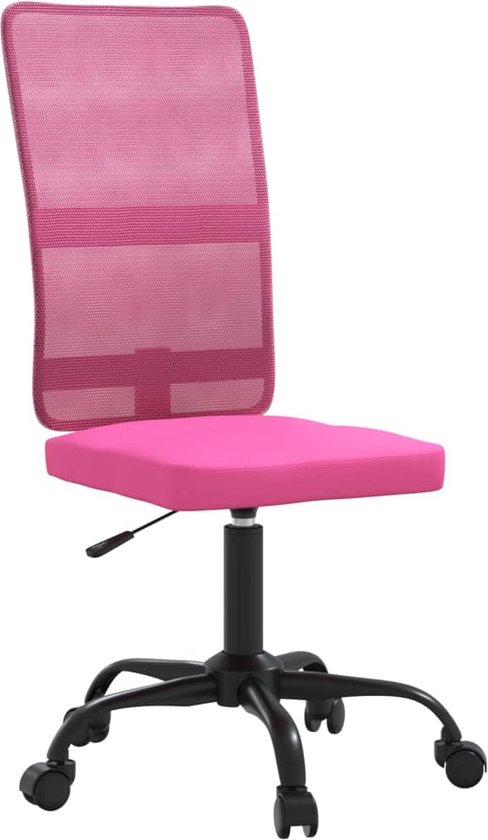 vidaXL - Kantoorstoel - verstelbare - hoogte - mesh - stof - roze