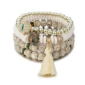 Armband Bohemian Kralen - Wit