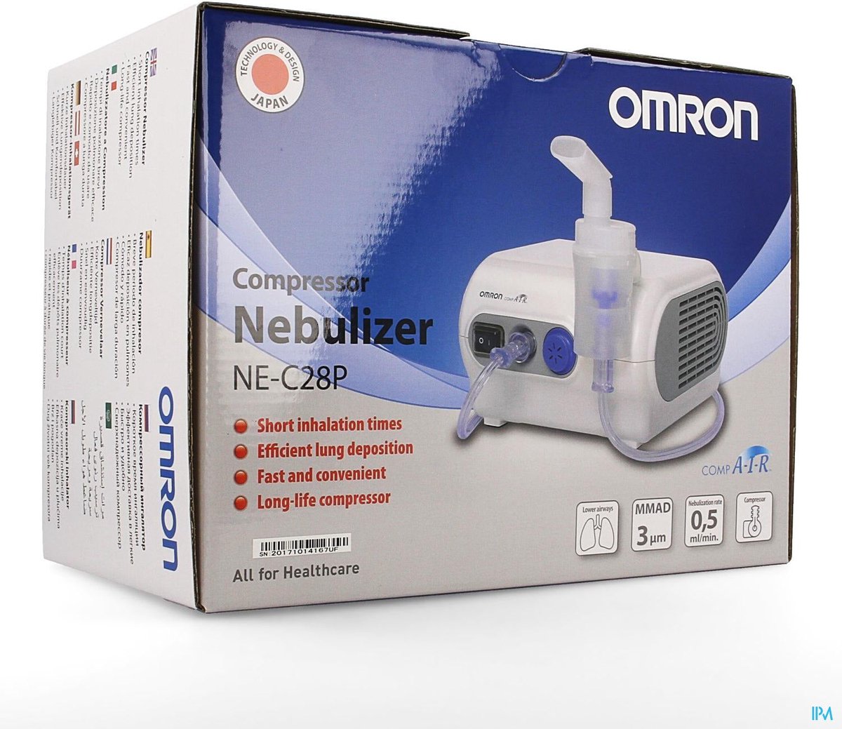 Nébulisateur Omron C28P, Avec compresseur, Conception robuste, Pour  enfants et adultes