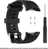 Zwart siliconen bandje geschikt voor de Garmin Forerunner 45S – Maat: zie maatfoto - horlogeband - polsband - strap - siliconen - black rubber smartwatch strap