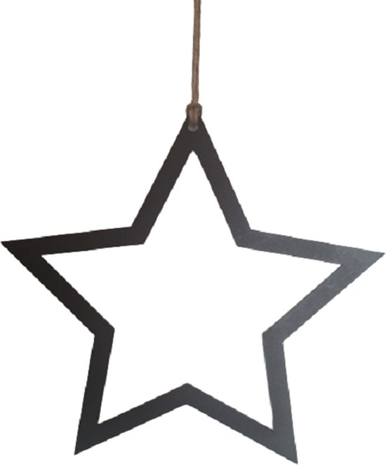 Kerst decoratie ster - zwart - 50 cm