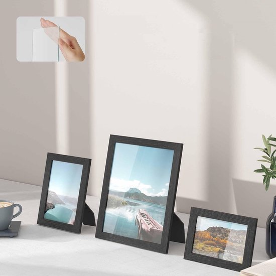 Fotowand - 10 fotokaders in verschillende formaten - zwart