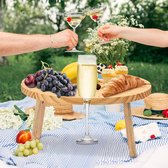 Picknick wijntafel, klaptabel voor picknick met houder voor rode
