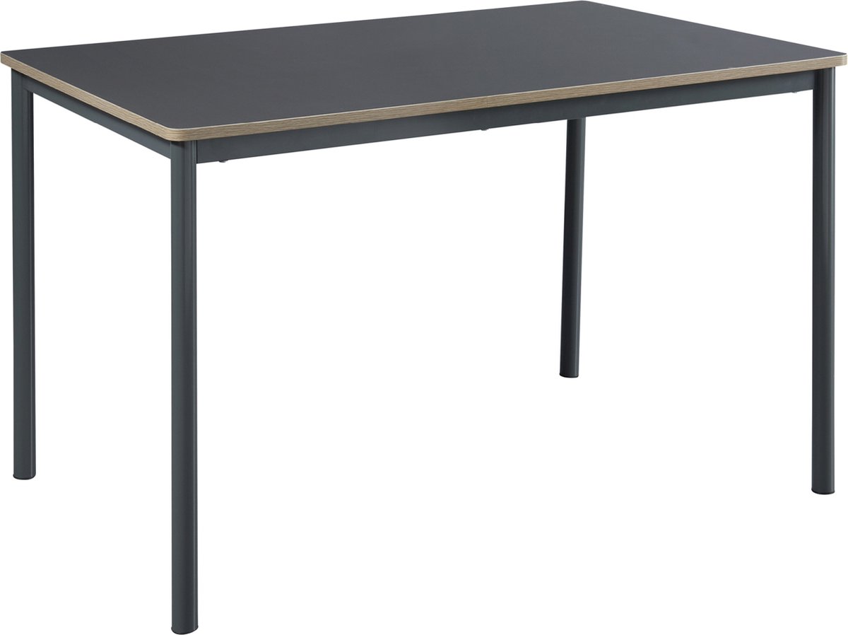 Eettafel Lindesberg 120x70x75 cm grijs eikenkleurig en zwart