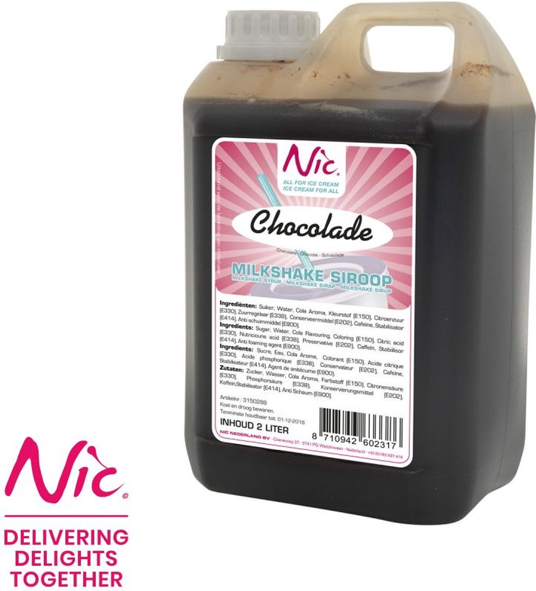 Frusco - Milkshakesiroop Chocolade - 2 Liter
